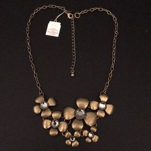 Lia Sophia antique gold flower necklace